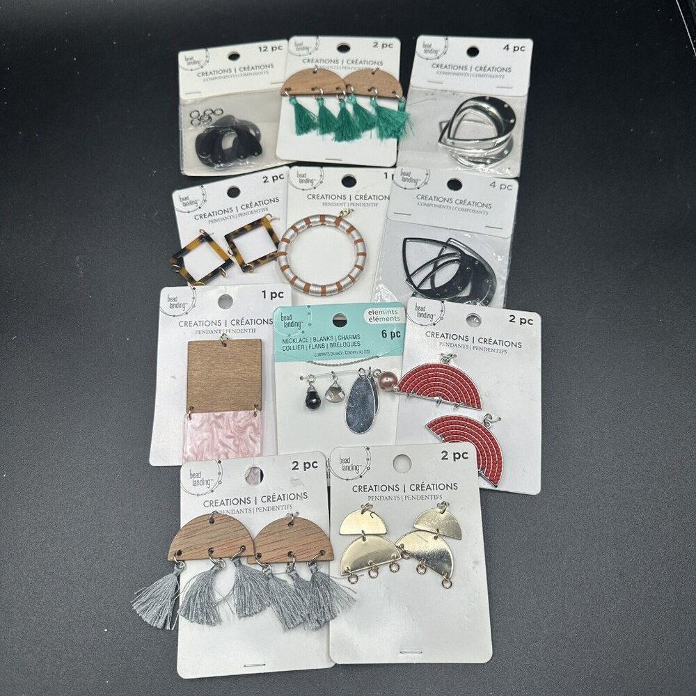Jewelry Making Supply Lot Pendants Components Wood Metal DIY Crafts Boho Tassels
